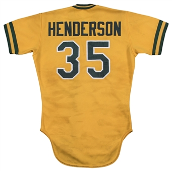 Lot of (3) 1980s Rickey Henderson Game Used Oakland As Jersey & Pants With Mizuno Cleats (Sports Investors Authentication, JT Sports & Beckett)
